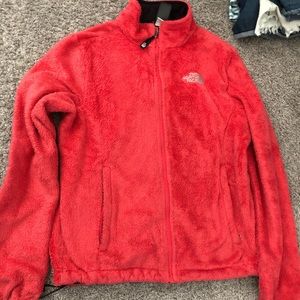 hot pink north face jacket